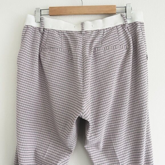 Pink Plaid Stretch Trousers Pants Women’s Size 32 Preppy Retro Academia Office - Picture 5 of 12